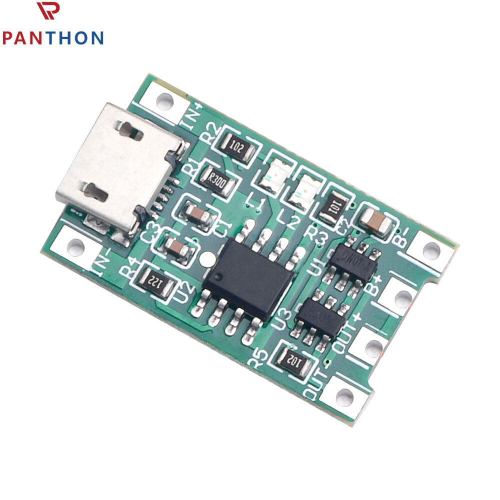 PANTHON 3.7V 4.2V Charge Discharge Integrated Module for 18650 Lithium Battery Charging Boost Protection PCB Board Module