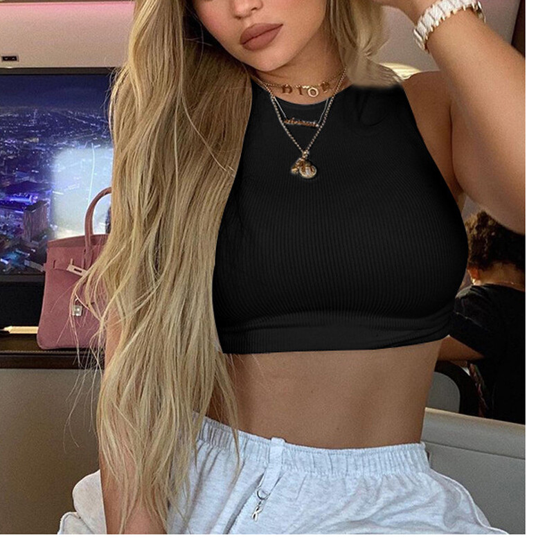 Moderntime Women´s solid color vest ladies fashion sleeveless crop top