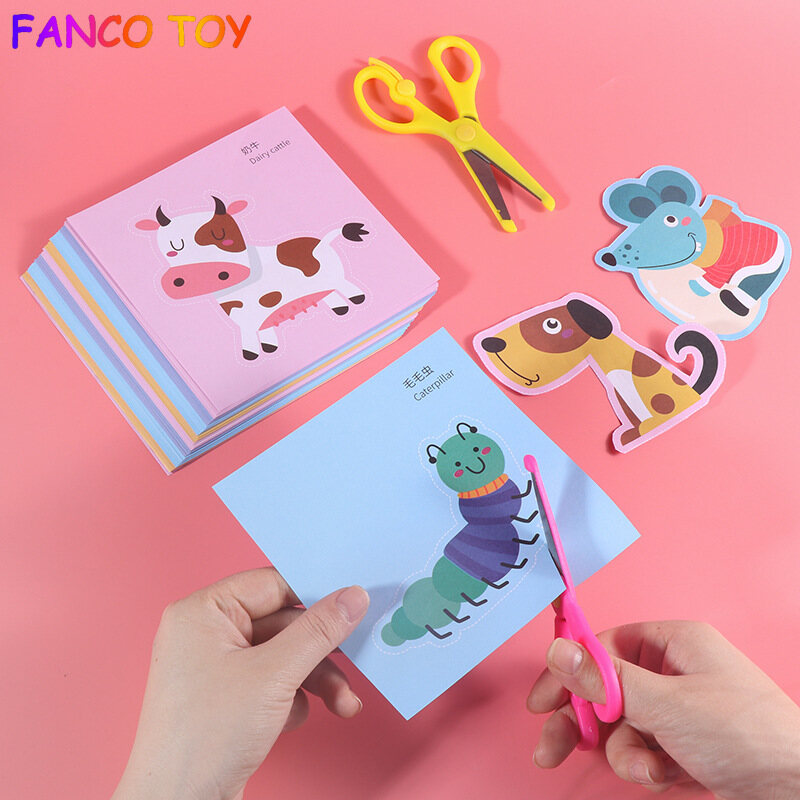 Fun Paper-Cut Handmade DIY Material Kit Kindergarten Early Childhood Educational Toys Entry Paper-Cut Set for kids 3-6 Years old