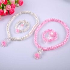 Trẻ Em Hạt Mô Phỏng Ngọc Trai Phụ Kiện Mặt Dây Chuyền Quà Tặng Cho Cô Gái Thỏ Nhẫn Dây Chuyền Bộ Trang Sức Vòng Tay