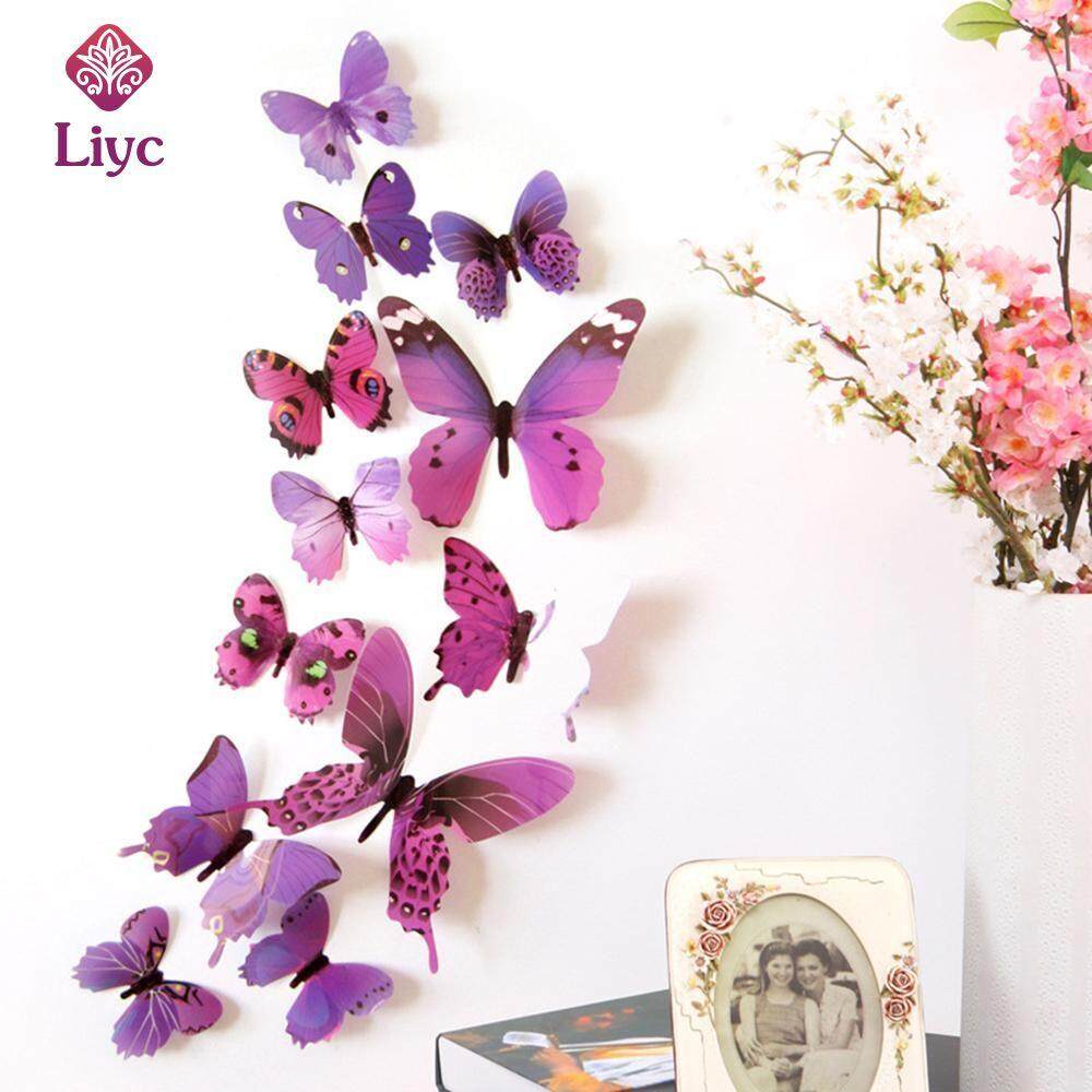 12pcs 3D Butterfly Wall Stickers Art Decals Home All Room Decorations Decor Kids