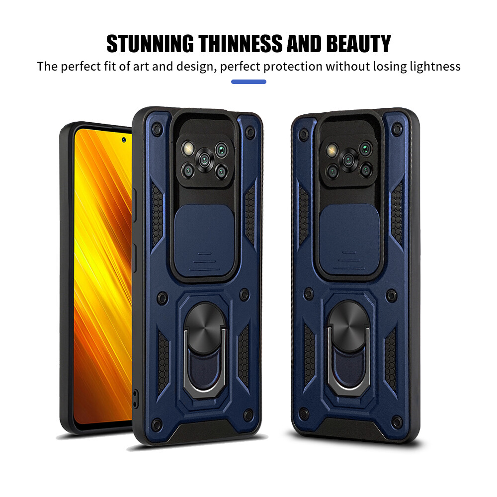 For Xiaomi Poco X3 Pro Ring Stand Push Pull Camera Protect Case For Xiaomi Poco X3 NFC Car Magnetic Stand Ring Armor Shockproof Coque For xiaomi poco x3 x3 pro x3 nfc x3pro x3nfc Push Pull Camera Case