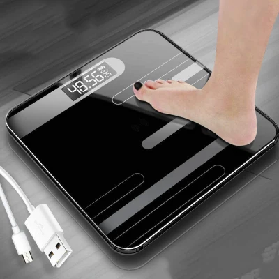 1Pc Bathroom Scales LCD Body Fat Personal Scale Electronic Weight Tempered Glass Weighing Scale Digital Scales Temperature Display 180KG