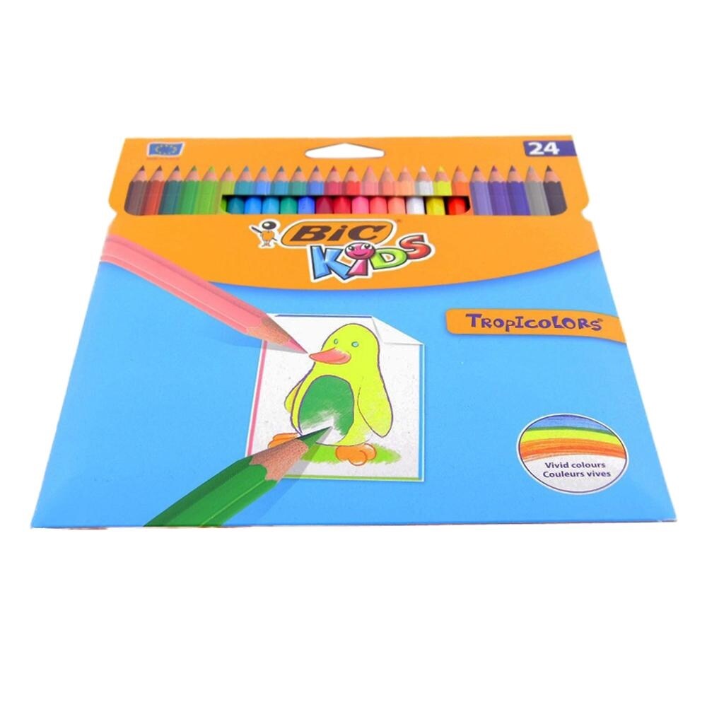 BIC Kids Tropicolors Colouring Pencils Assorted Colours 24 of Wallet