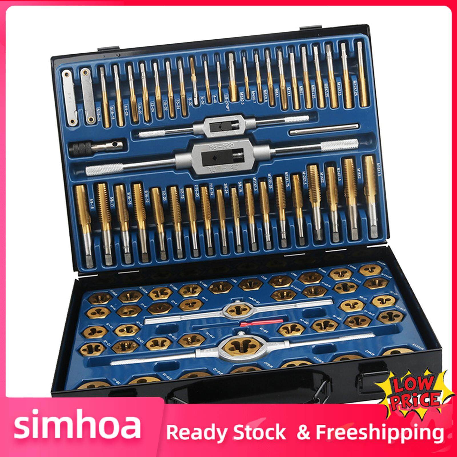 simhoa 86x Tap Die Set Threading Tool Kit for Cutting External and