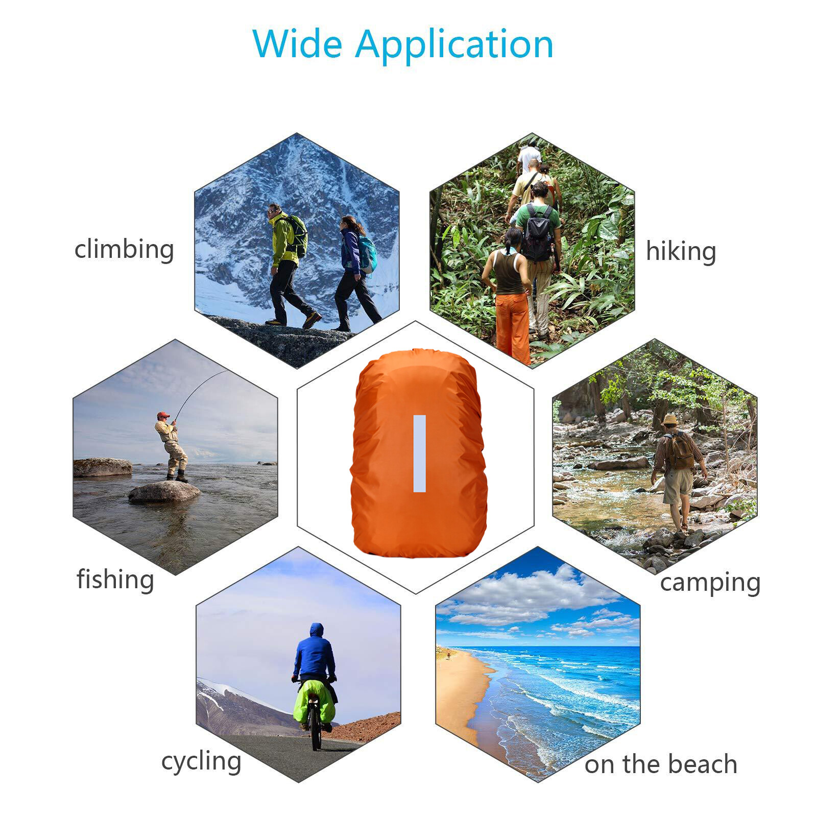 Waterproof Backpack Rain Cover Ultralight Compact Strap Portable Backpack Cover