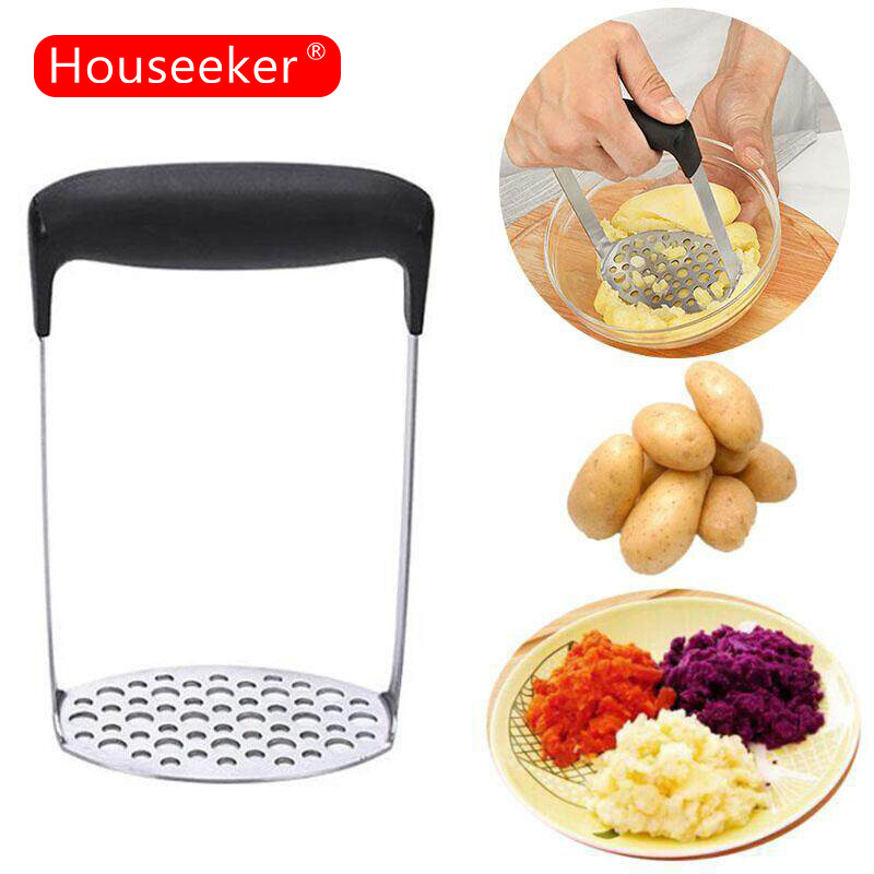 Hand Press Potato Masher Ricer Smooth Mashed Potatoes Crusher Fruit Vegetable Kitchen Gadgets Stainless Steel