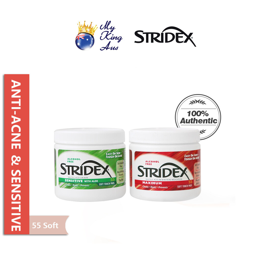 Stridex SingleStep Acne Control Sensitive 55 Soft Touch Pads Salicylic Acid BHA 水杨酸祛痘棉片 [My