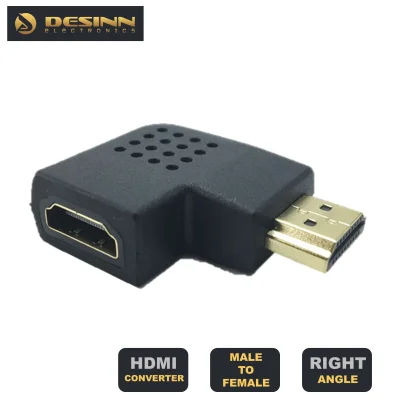 HDMI Female to Male Right Angle 90 Degree Gender Changer Adapter (Black)