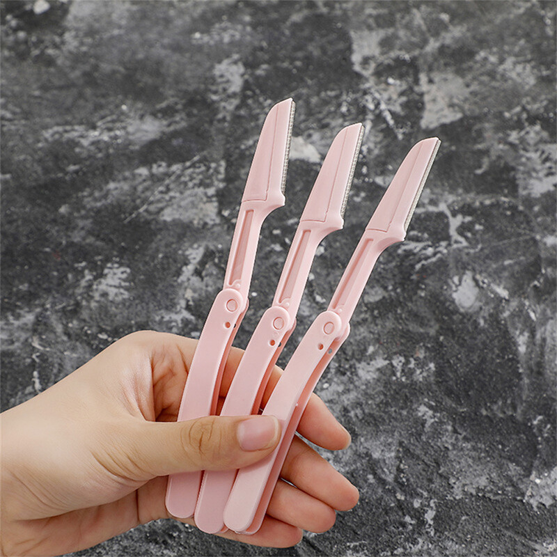 3pcs/set Portable Eyebrow Trimmer Foldable Eyebrow Trimmer Eyebrow Tools