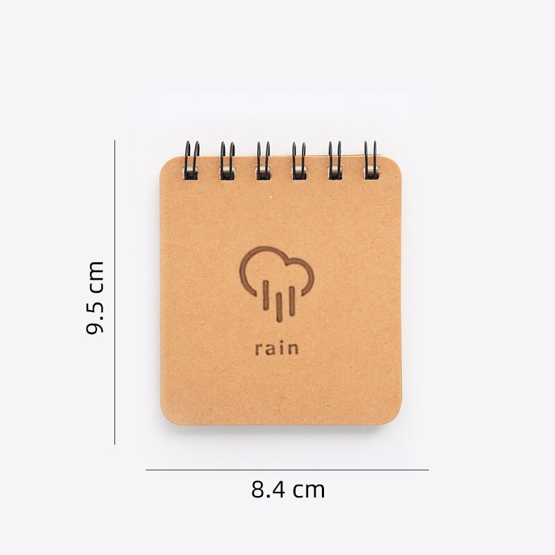 Sổ CuộN Dòng Thời Tiết Mini A7 60 Tờ Sổ Xoắn Ốc Bỏ Túi Trống Đơn Giản Cho Học Sinh