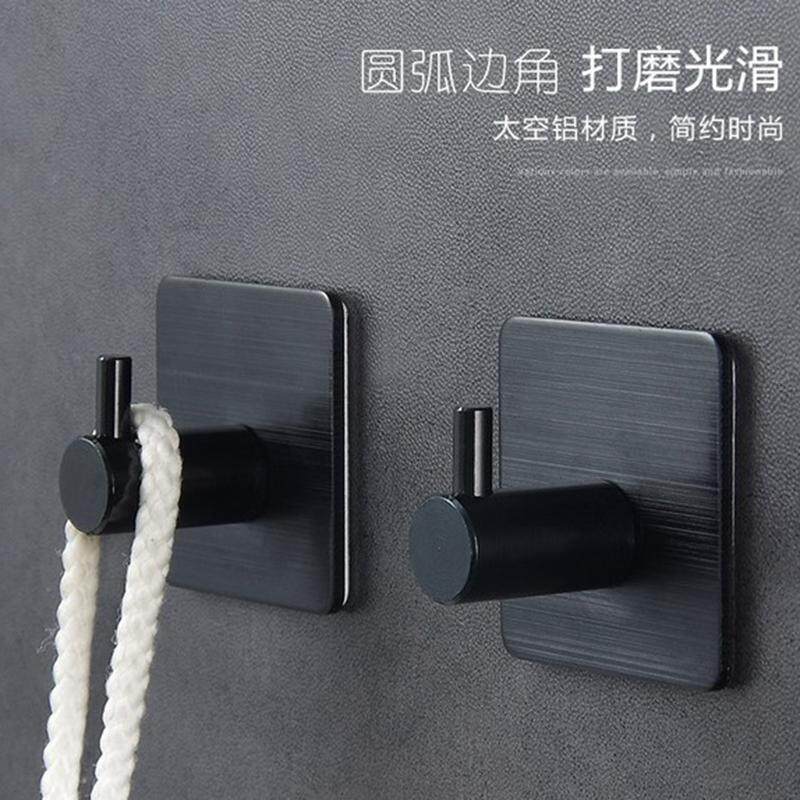 2Pcs Sticker Adhesive Hooks Wall Door Clothes Coat Hat Hanger Kitchen Bathroom Rustproof Towel Hooks