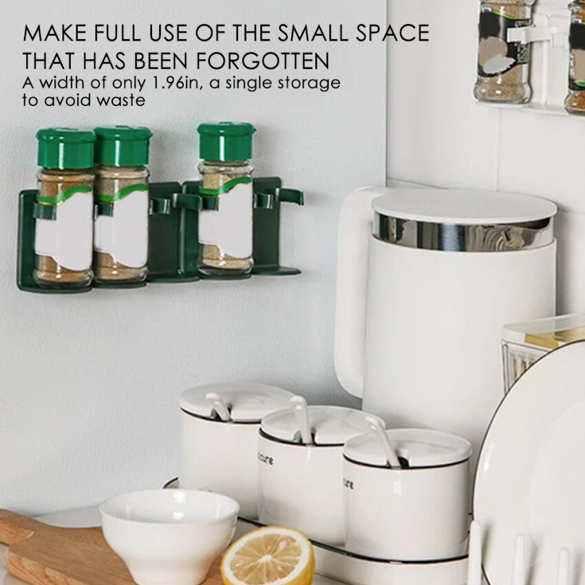 5pcs wall-mounted kitchen spice jar storage rack cabinet condiment rack pepper spice bottle storage rack
