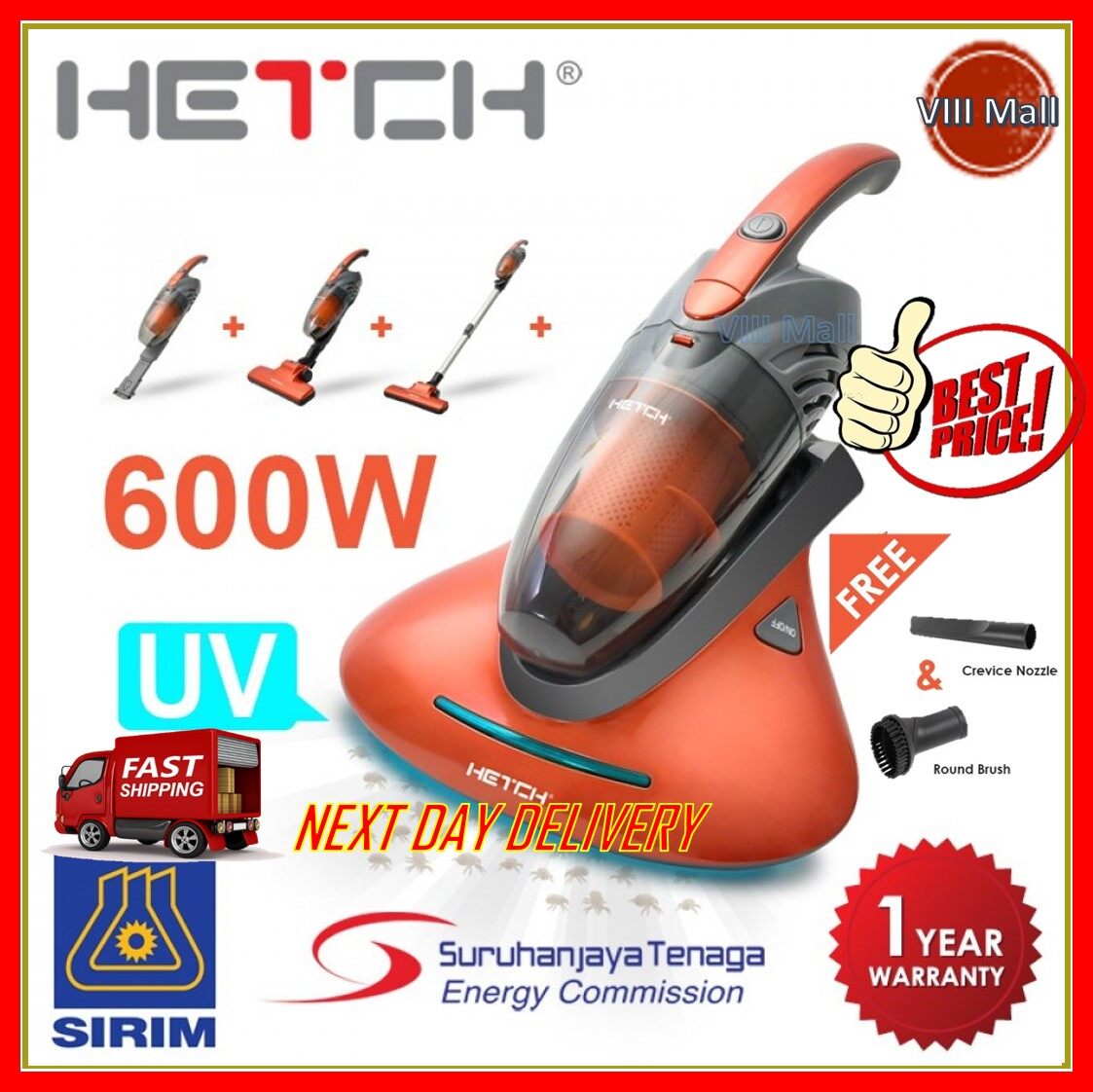 HETCH Multifunction UV Vacuum Cleaner Dust Mite Killer UVC1405HC Lazada