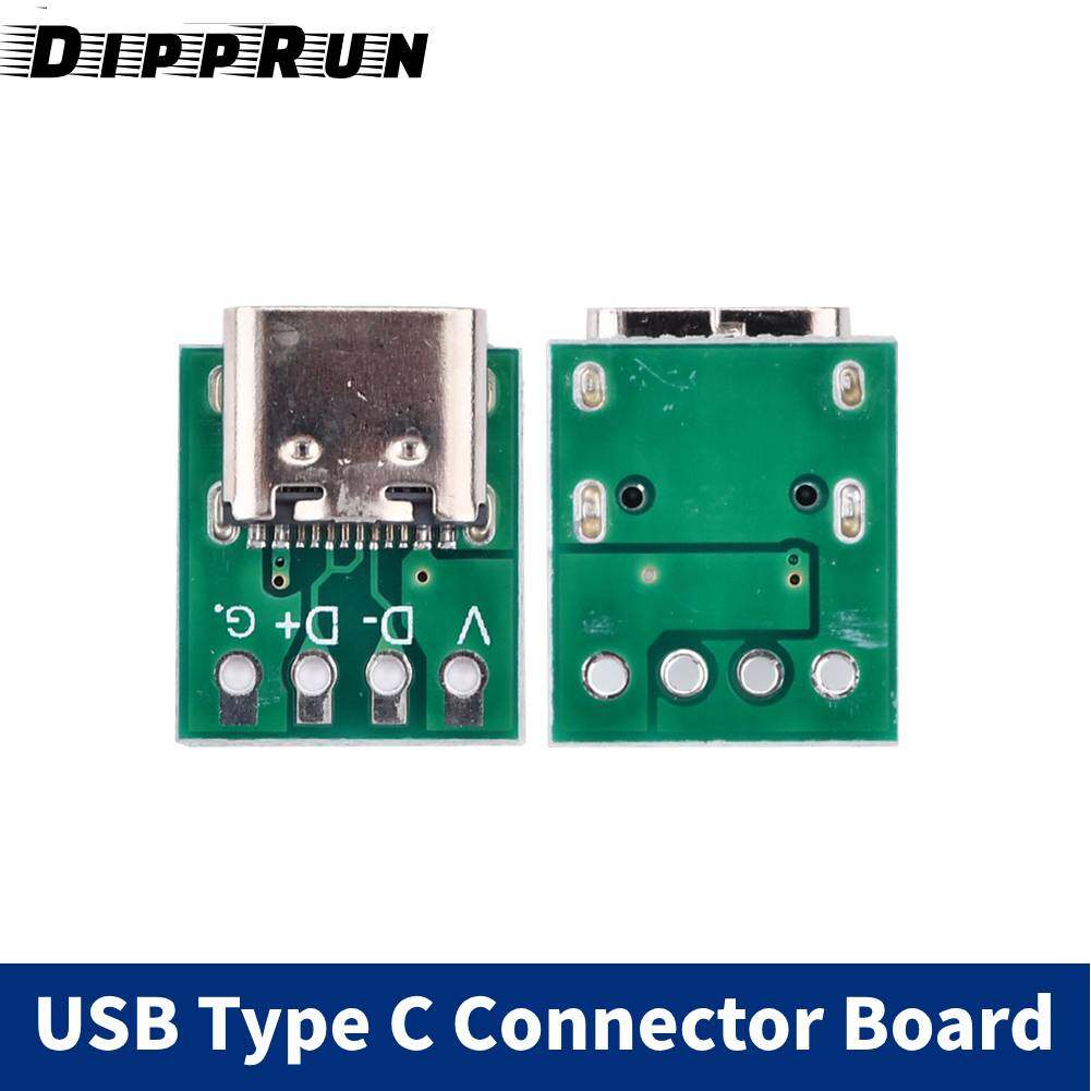 DIPPRUN Usb Type C Connector Board Diy 3.1 Serial Basic Breakout Female Connector 16p For Data Line Wire Cable Transfer