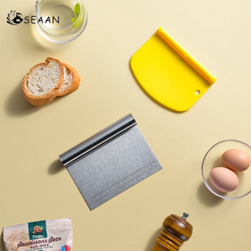 1pc Kitchen Dough Scrapers Bread Dough Cutter Plastic Baking Spatulas Bakery Scraper Household Baking Supplies
