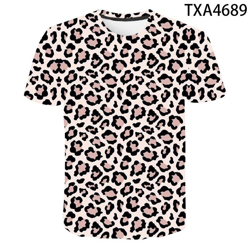 Leopard Print T Shirt Men Women Children Funny Animal Fur T-shirt ...