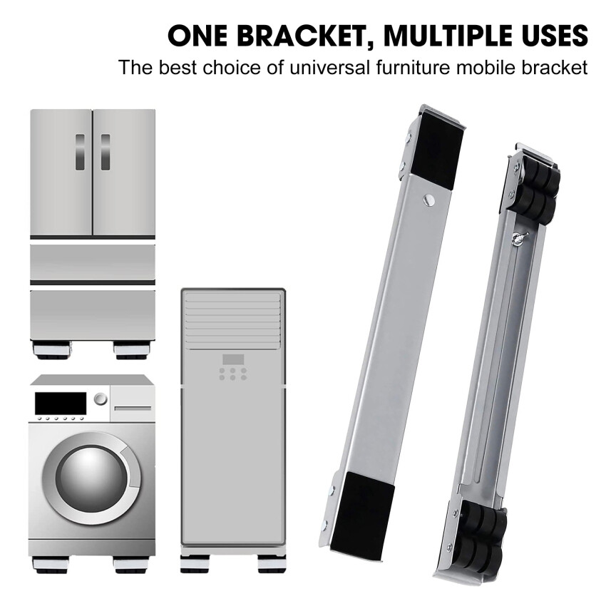 1 Pair Of Washing Machine Refrigerator Base Adjustable Movable Base Bracket