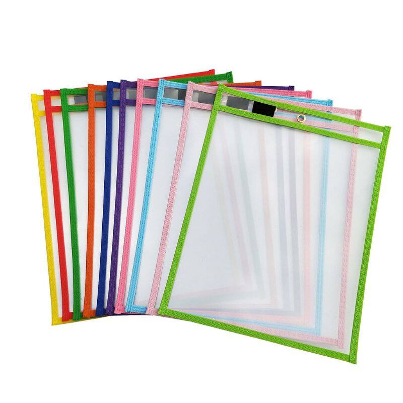 10Pcs Dry Erase File Folder Document Bag For Reusable Writing And Wiping Bags For Office And School Supplies