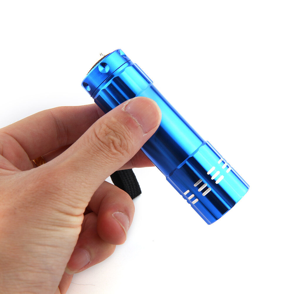 395nm Ultraviolet 9 LED Flashlight Portable Money Detection UV Light Torch
