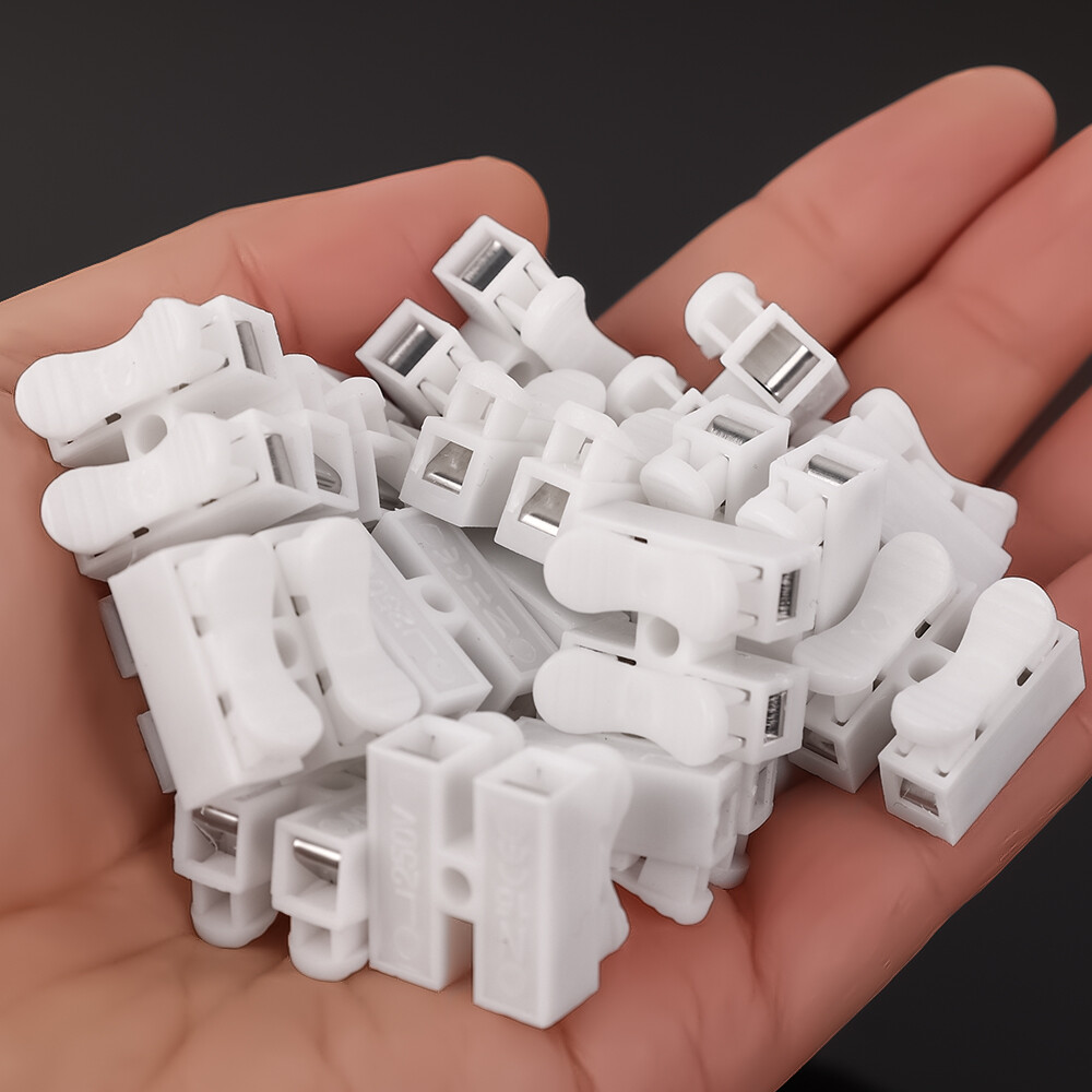 20pcs CH2 nhanh chóng khóa mối nối đầu nối dây điện 2 pins cáp điện thiết bị đầu cuối cho dễ dàng an toàn nối vào dây