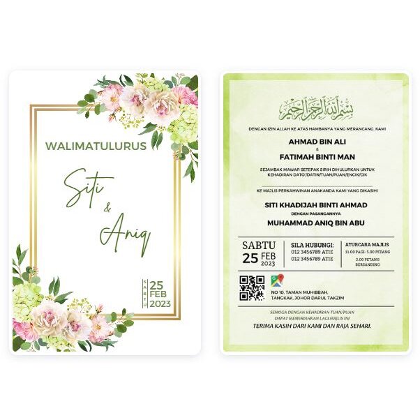 Kad Kahwin Murah - Wedding Card - 105mm x 148mm kad kahwin Siap dlm 2 ...