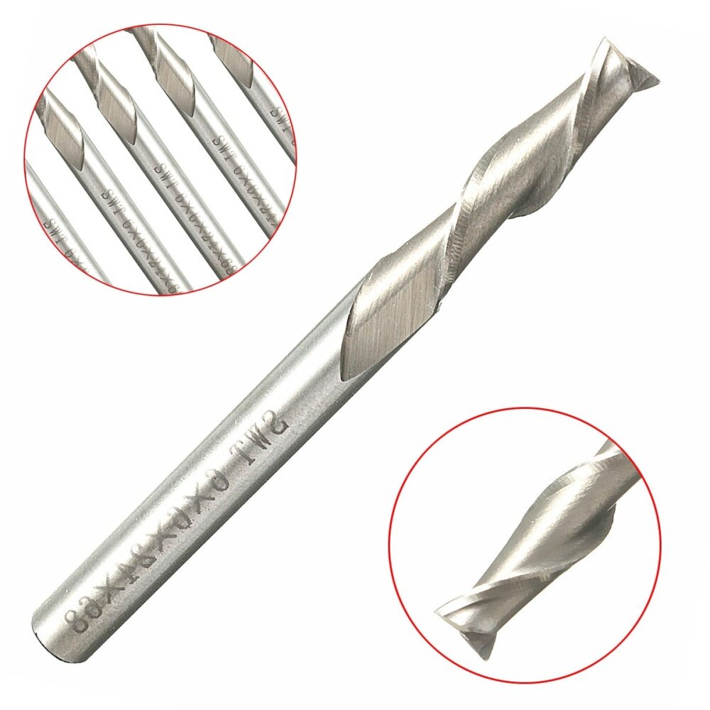 1 Cái 6 Mét 2/Đôi/Rãnh Đôi Xoắn Ốc Bits HSS & AL Dao Phay Mặt Đầu Dao Cắt CNC