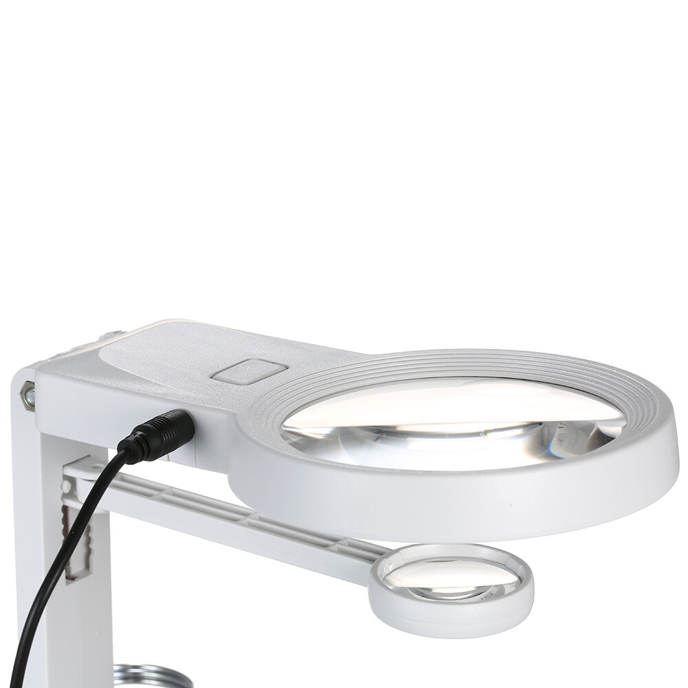 Kính Lúp Hàn Đa Năng Cảm Biến Thông Minh, Đèn LED 3X/4.5X/25X Kính Lúp Để Bàn Đế Hàn Cổng USB Dụng Cụ Sửa Chữa Kính Lúp