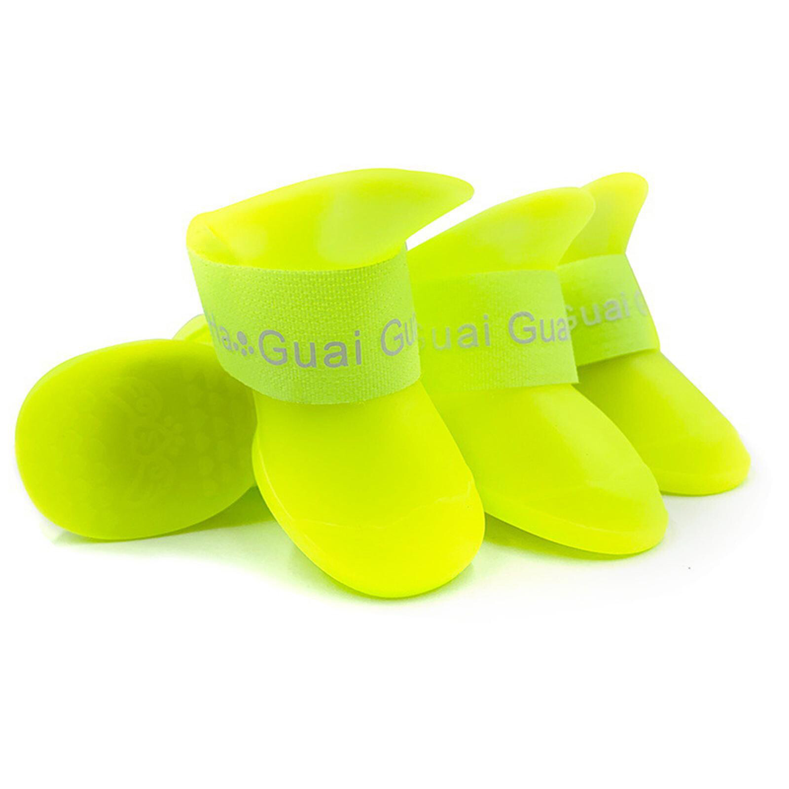 Lovinland 4pcs Pet Dog Shoes Waterproof Rain Pet Shoes Candy Color Puppy Shoes for Dog Puppy Rubber Boots