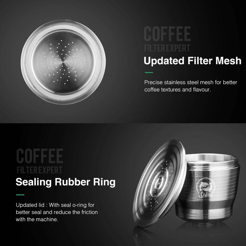 Reusable Stainless Steel Coffee Capsule Cup Nespresso Coffee Filter Set