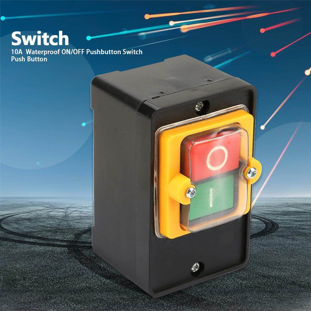 AC220V/380V 10A Waterproof ON/OFF Pushbutton Switch Push Button