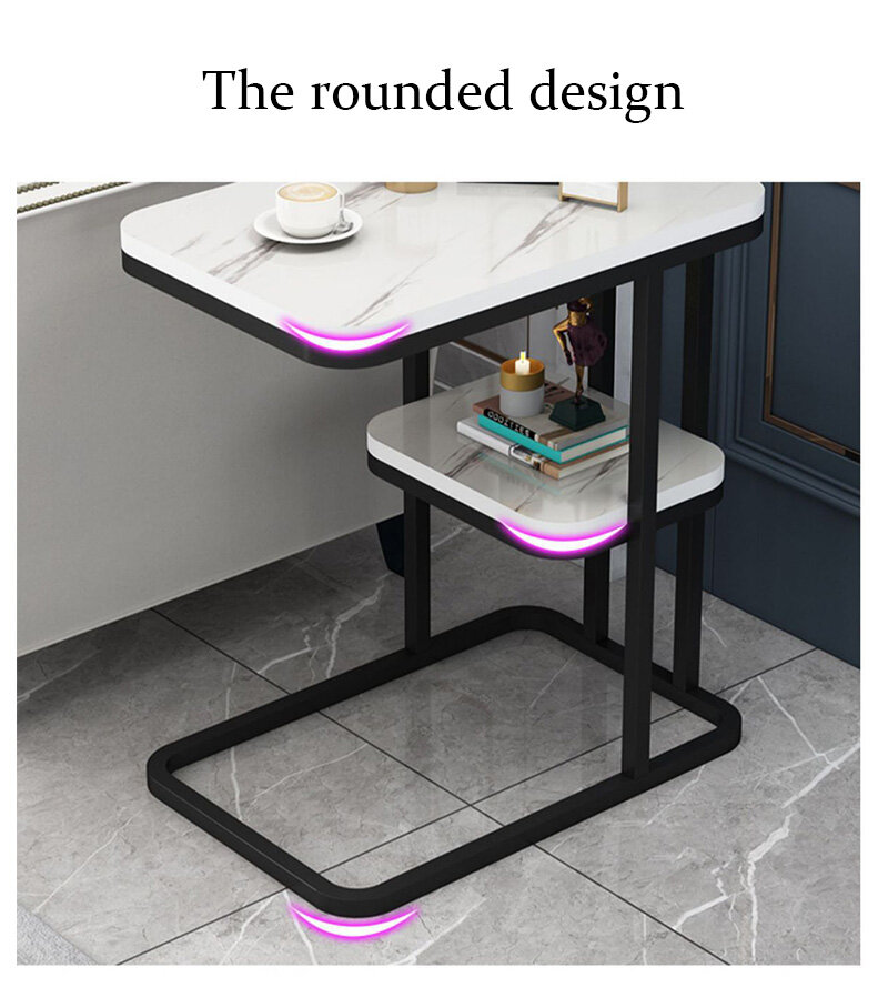 coffee table sofa side table Coffee table modern Coffee table, coffee table, sofa table, multipurpose reception table, marble pattern, strong, made of marble. strong steel frame Movable coffee table