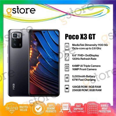 [Malaysia Set] Poco X3 GT 5G (128GB ROM/8GB RAM | 256GB ROM/8GB RAM) Smartphone with 1 Year Xiaomi Malaysia Warranty