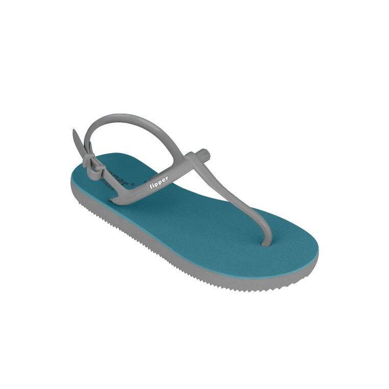 Fipper Strappy Rubber for Women in Green (Forest) Grey (Light