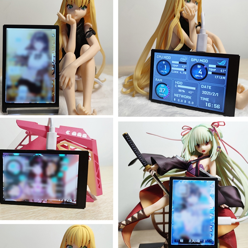 New 3.5 Inch IPS TYPE-C Secondary Screen Computer CPU GPU HDD MonitorUSB Display For Freely AIDA64 Mini Monitor