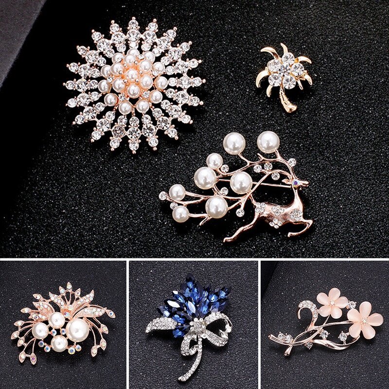 Cute Artificial Pearls and Floral Pins