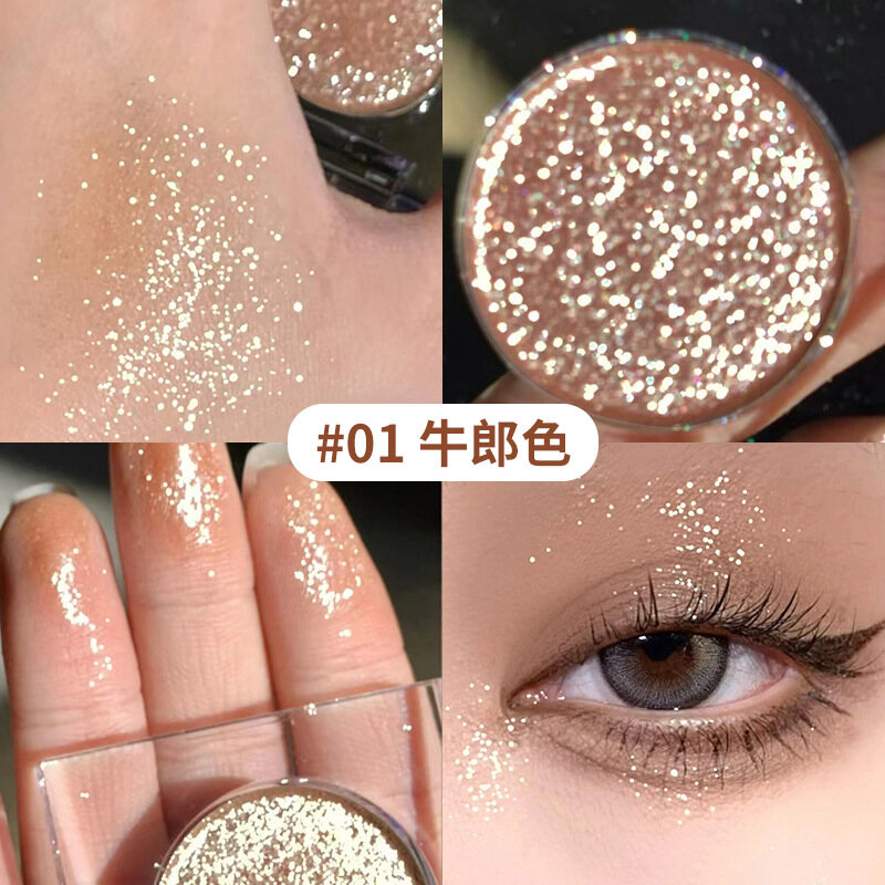 MINSHZEE Monochrome Glitter Highlight Eyeshadow Palette Soft Powder High Shine Shimmer Eye shadow