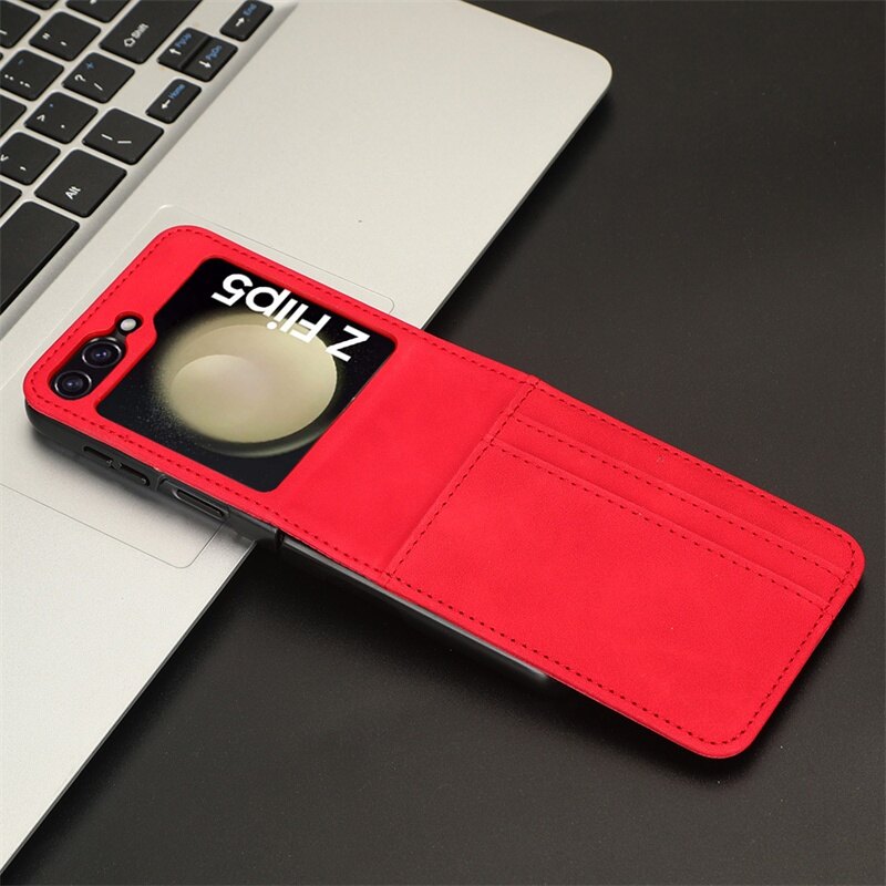 For Samsung Galaxy Z Flip 5 Case Premium Leather Wallet Leather Flip Multi-card slot Cover For Flip5 Filp4 Flip3 Phone Case