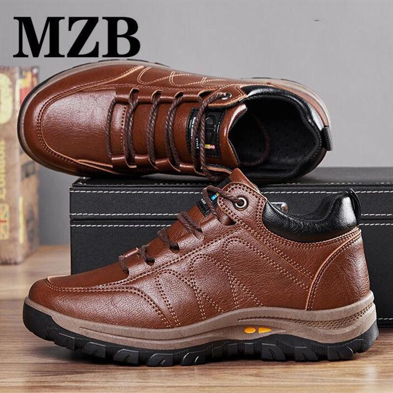 MZB men's hiking shoes outdoor leather waterproof shoes hiking shoes men's shoes fashion sports shoes casual shoes leather shoes