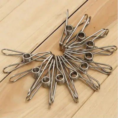 Drying Hanger Holder Laundry Rack Stainless Steel 20Pcs Spring Clamps Socks Clips Clothes Pegs