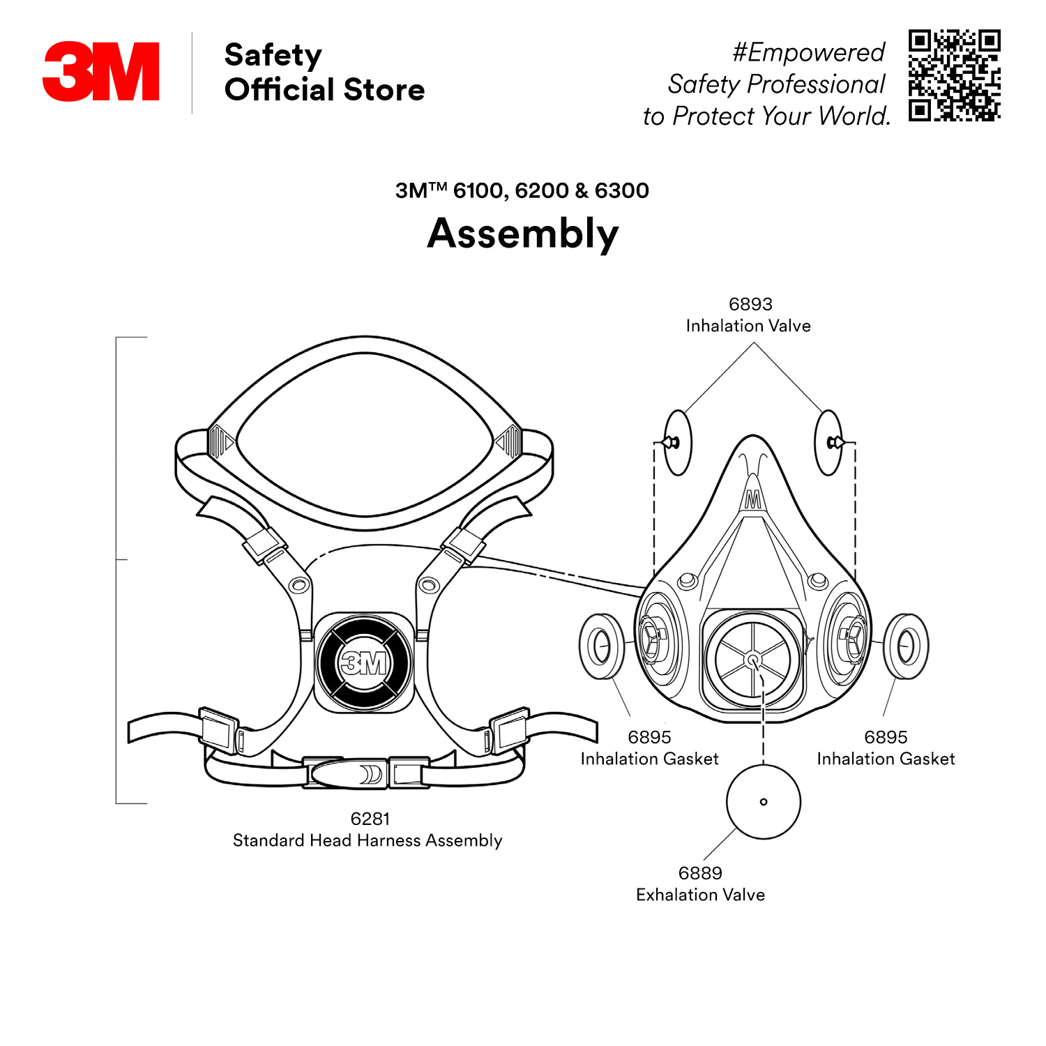 Respirator Mask 3M - Inhalation Valve 6893 For 6000 Series Of Mask ...