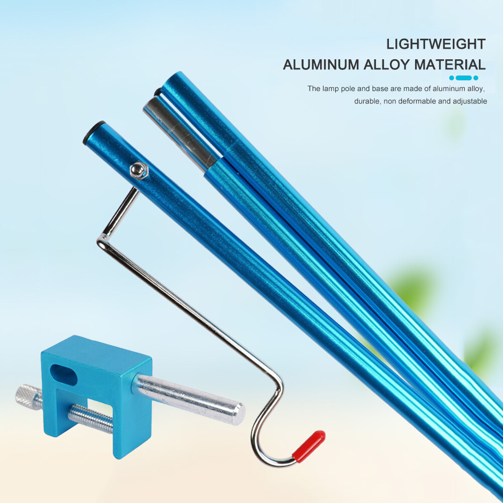 Portable Camping Pole Lamp Stand Folding Picnic Hanger Light Bracket Holder