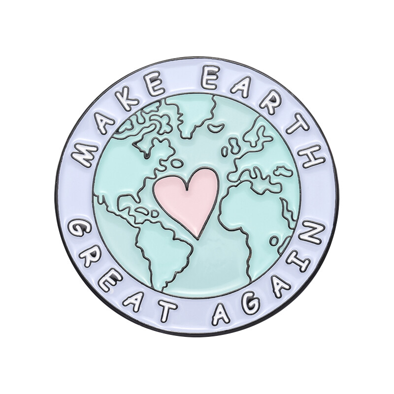 Enamel Pin Save The Planet Badge Brooch