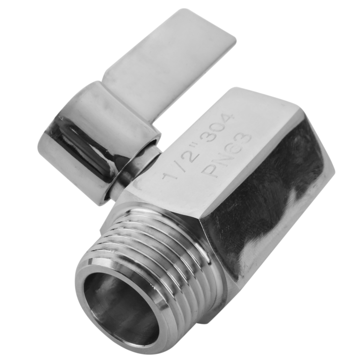 304 Stainless Steel Mini Ball Valve(1/2 Inch Female x Male) NPT Thread