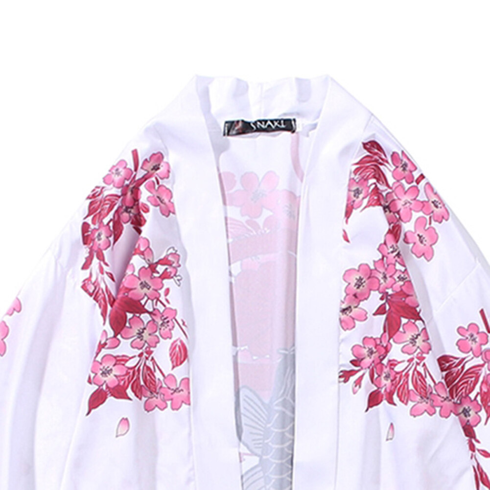 ChaoTan® Men Carp Front Open 3/4 Sleeve Soft Loose Fit Kimono