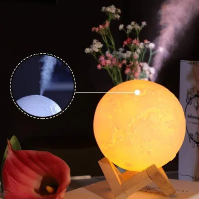 3D Moon Lamp Light Air Humidifier Diffuser Ultrasonic Night Cool Mist Purifier