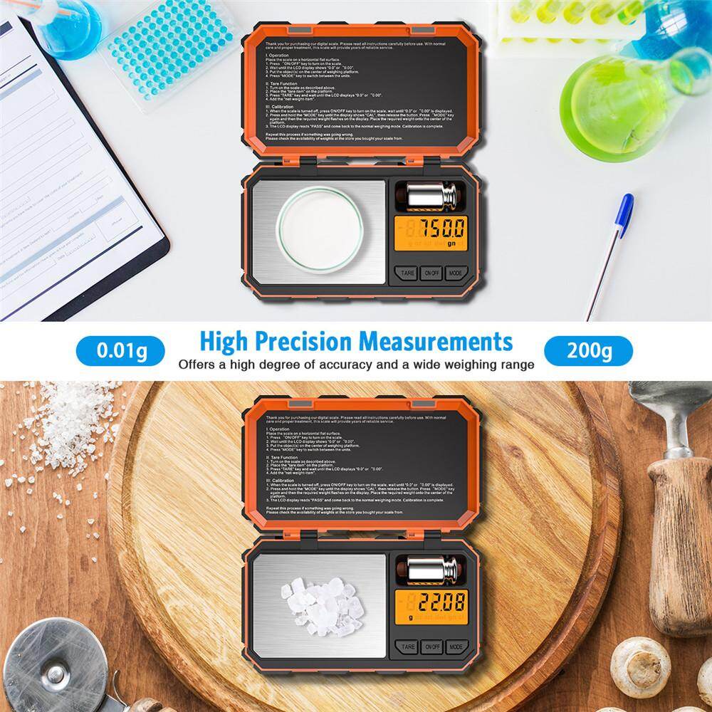ORIA Kỹ Thuật Số Cân Bếp Nhỏ 200G/0.01G Cân Bỏ Túi Điện Tử Cân Thông Minh 6 Đơn Vị Màn Hình LCD