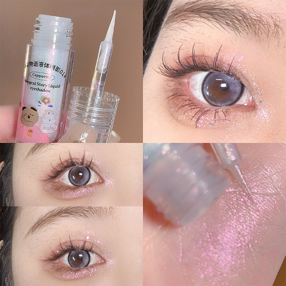 Dorisna long lanh chất lỏng bóng mắt Pearlescent Sequins Phấn mắt nằm tằm Kim Cương Trang điểm mắt không thấm nước mỹ phẩm