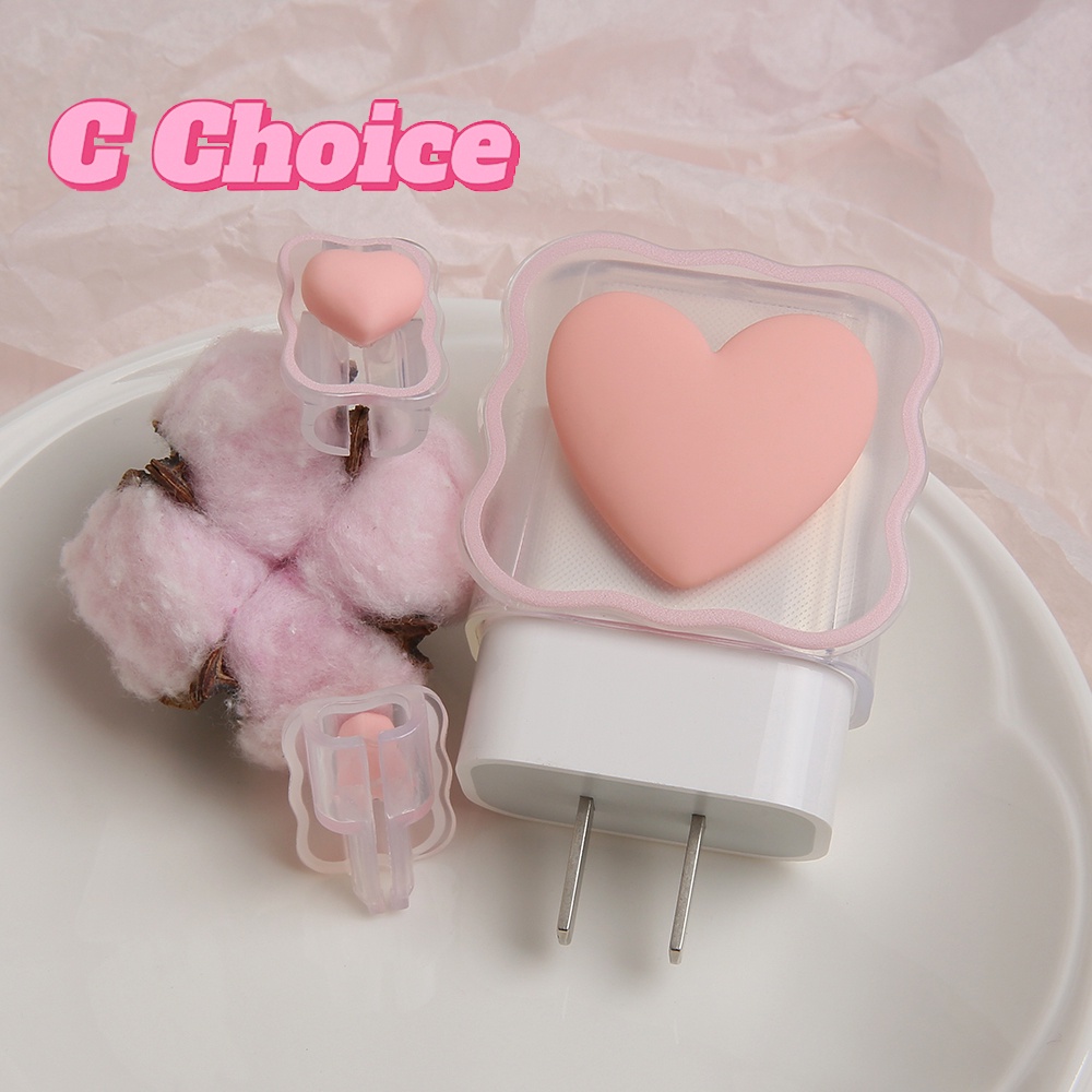 Charger Cover Protector cable protector for charger Love Case Wave Pattern Cord Protector Compatieble for iPhone 18w 20w  Type C [cchoice]