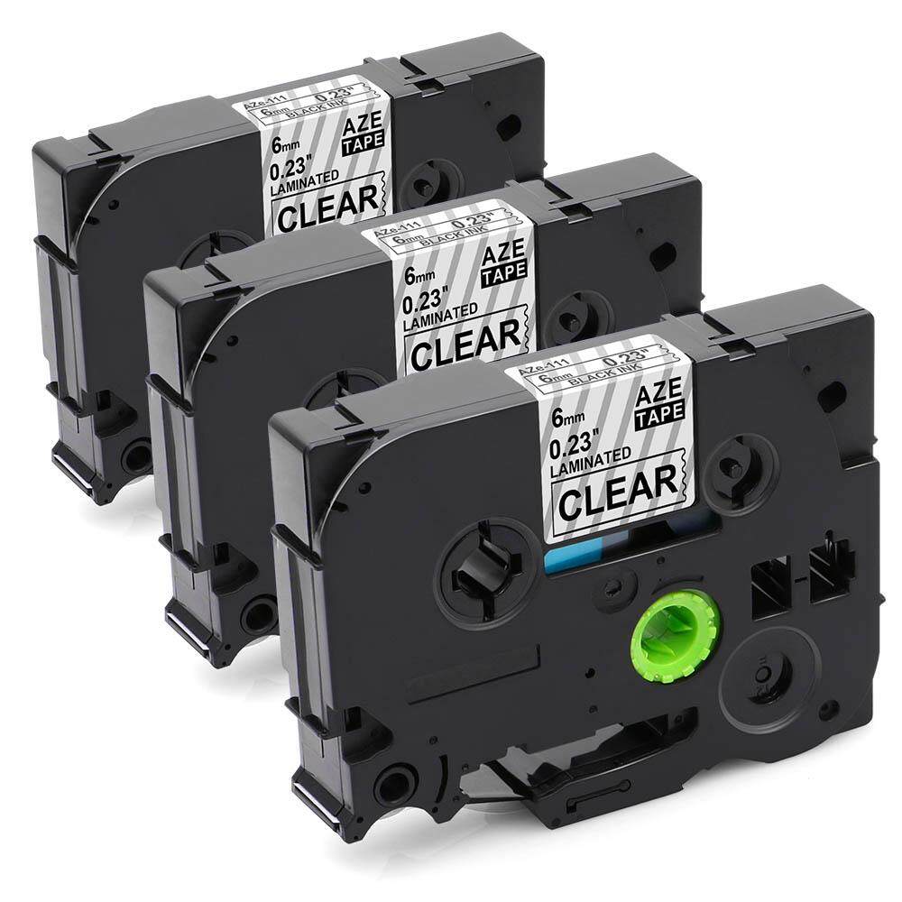 TZ TZe111 Label Tape Compatible for Brother Ptouch Label Maker Black